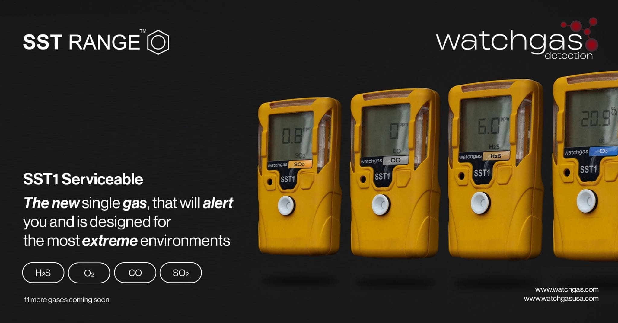 WatchGas SST1 Single Sensor Gas Detector - main product image|WatchGas SST1 Single Sensor Gas Detector - product view 2|WatchGas SST1 Single Sensor Gas Detector - product view 3